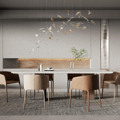 Breezeleaf Modern Chandelier with Adjustable LED Lighting & Elegant De