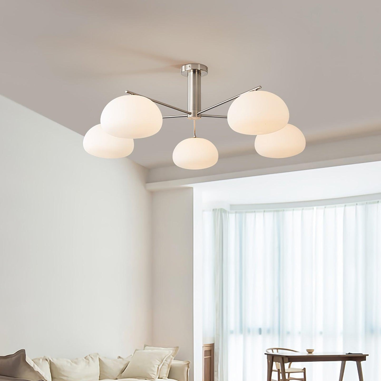 Briette Modern Chandelier - Adjustable Height, Elegant Crystal Accents