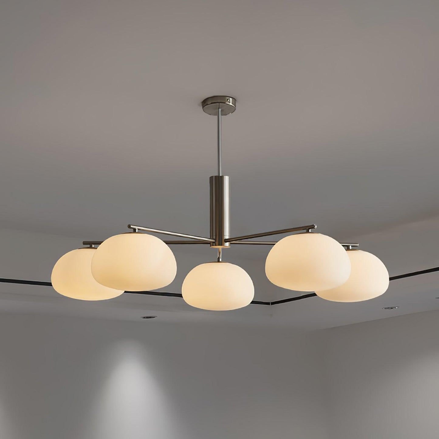 Briette Modern Chandelier - Adjustable Height, Elegant Crystal Accents