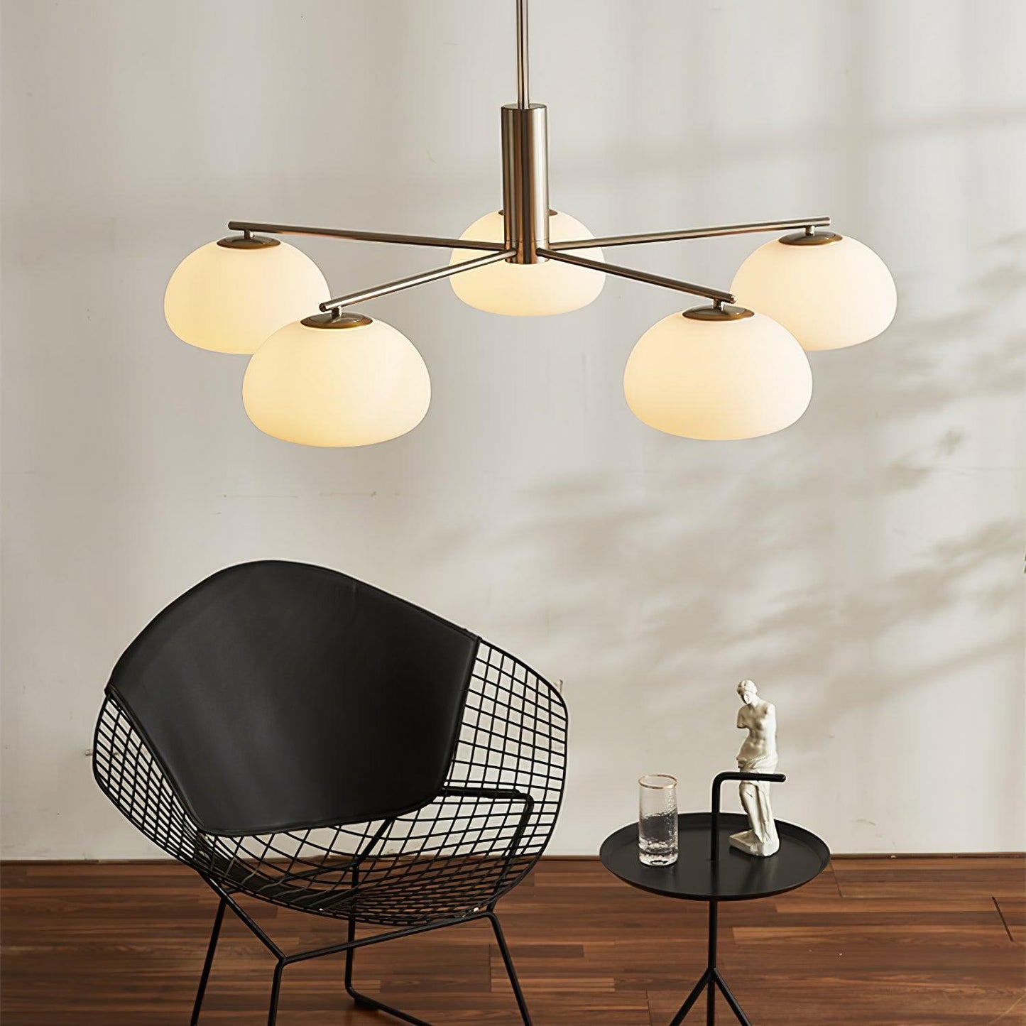 Briette Modern Chandelier - Adjustable Height, Elegant Crystal Accents