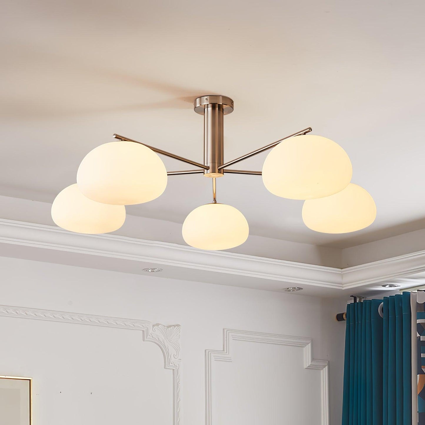 Briette Modern Chandelier - Adjustable Height, Elegant Crystal Accents