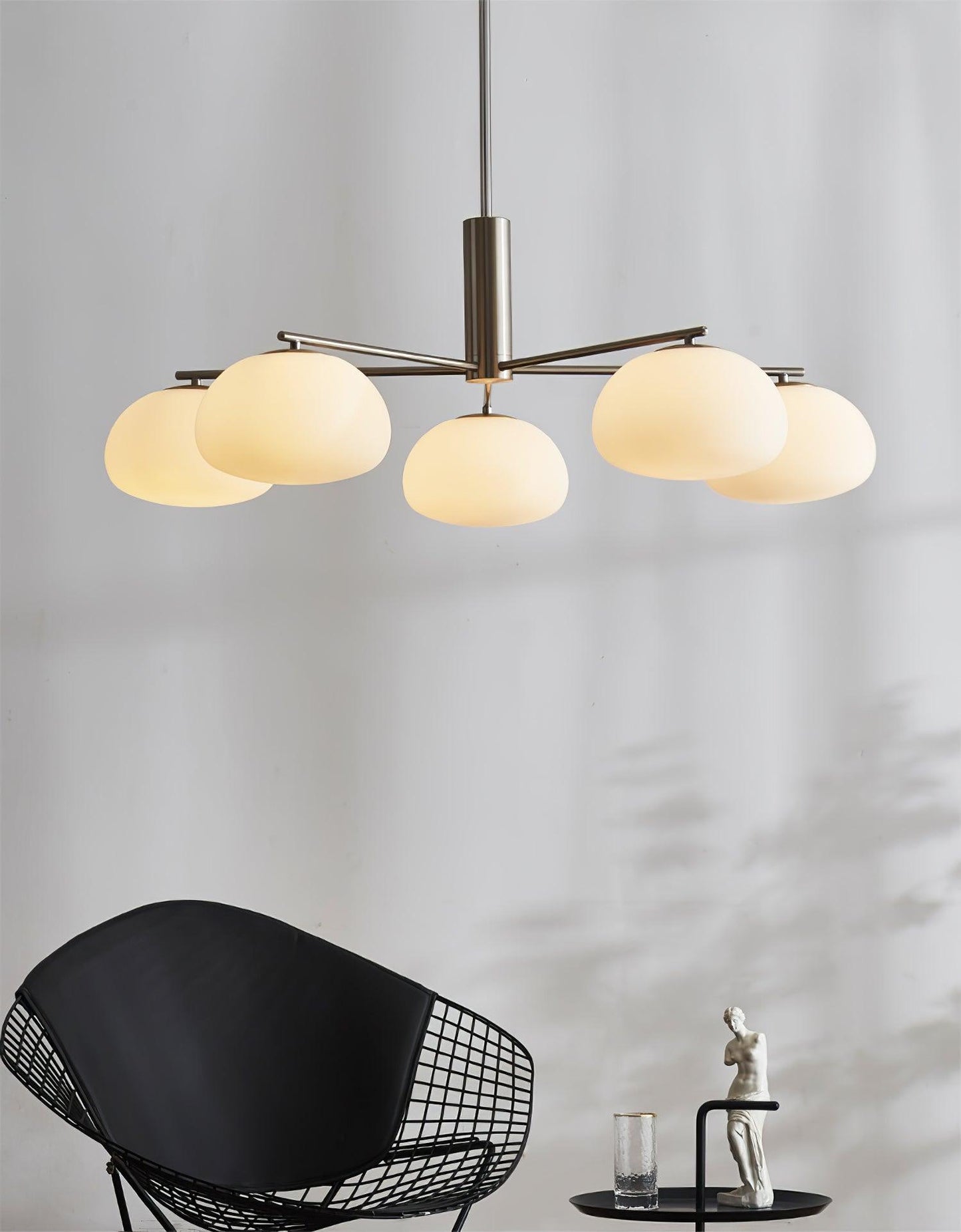 Briette Modern Chandelier - Adjustable Height, Elegant Crystal Accents