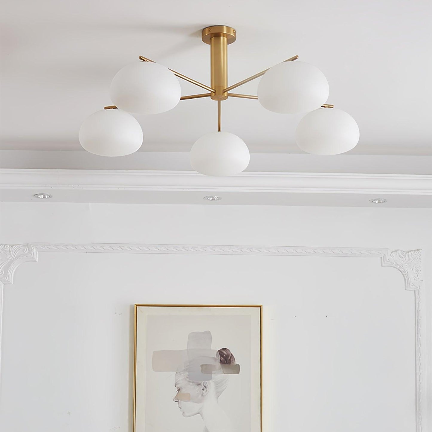 Briette Modern Chandelier - Adjustable Height, Elegant Crystal Accents