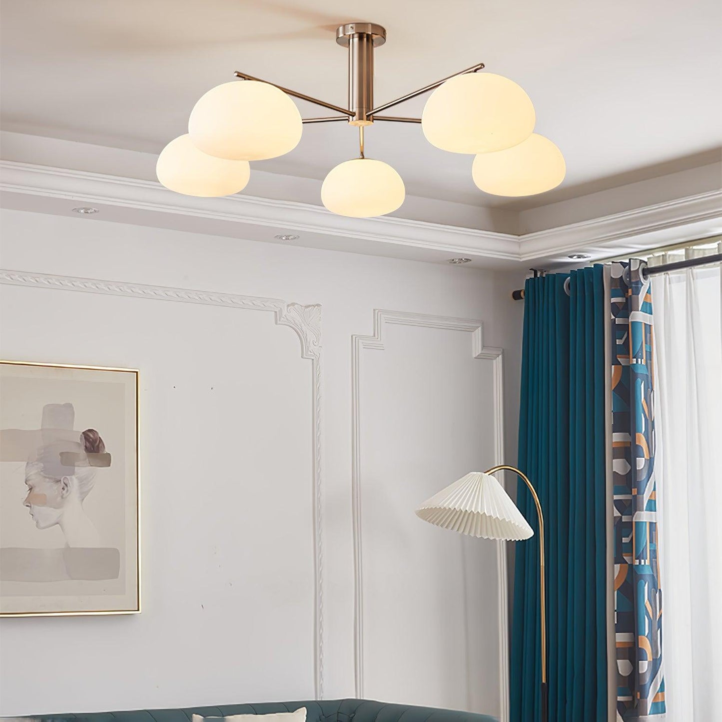 Briette Modern Chandelier - Adjustable Height, Elegant Crystal Accents