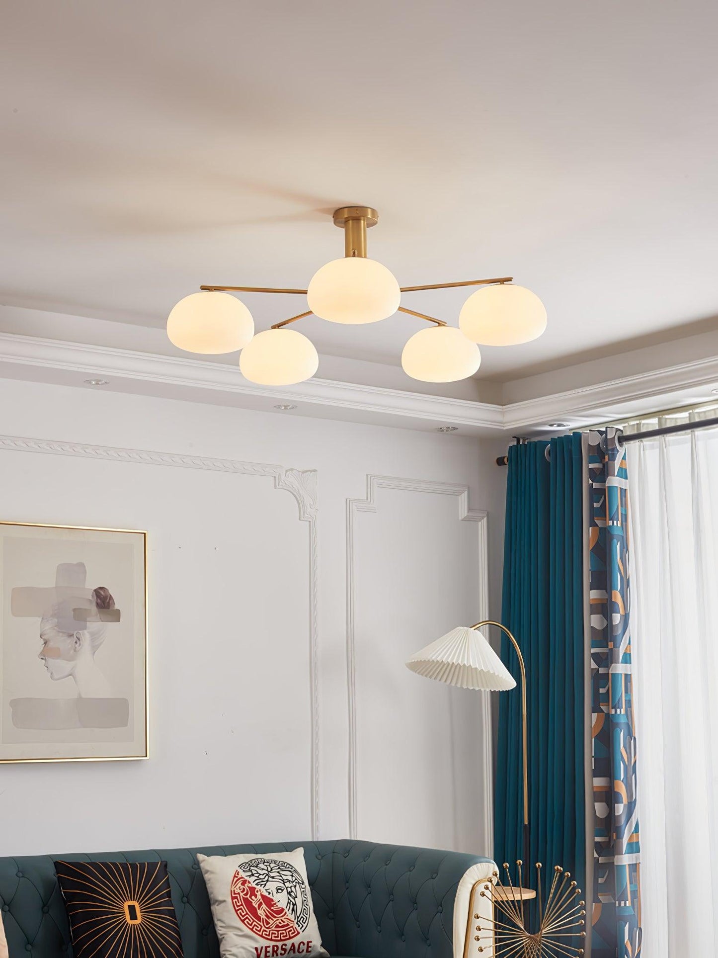 Briette Modern Chandelier - Adjustable Height, Elegant Crystal Accents