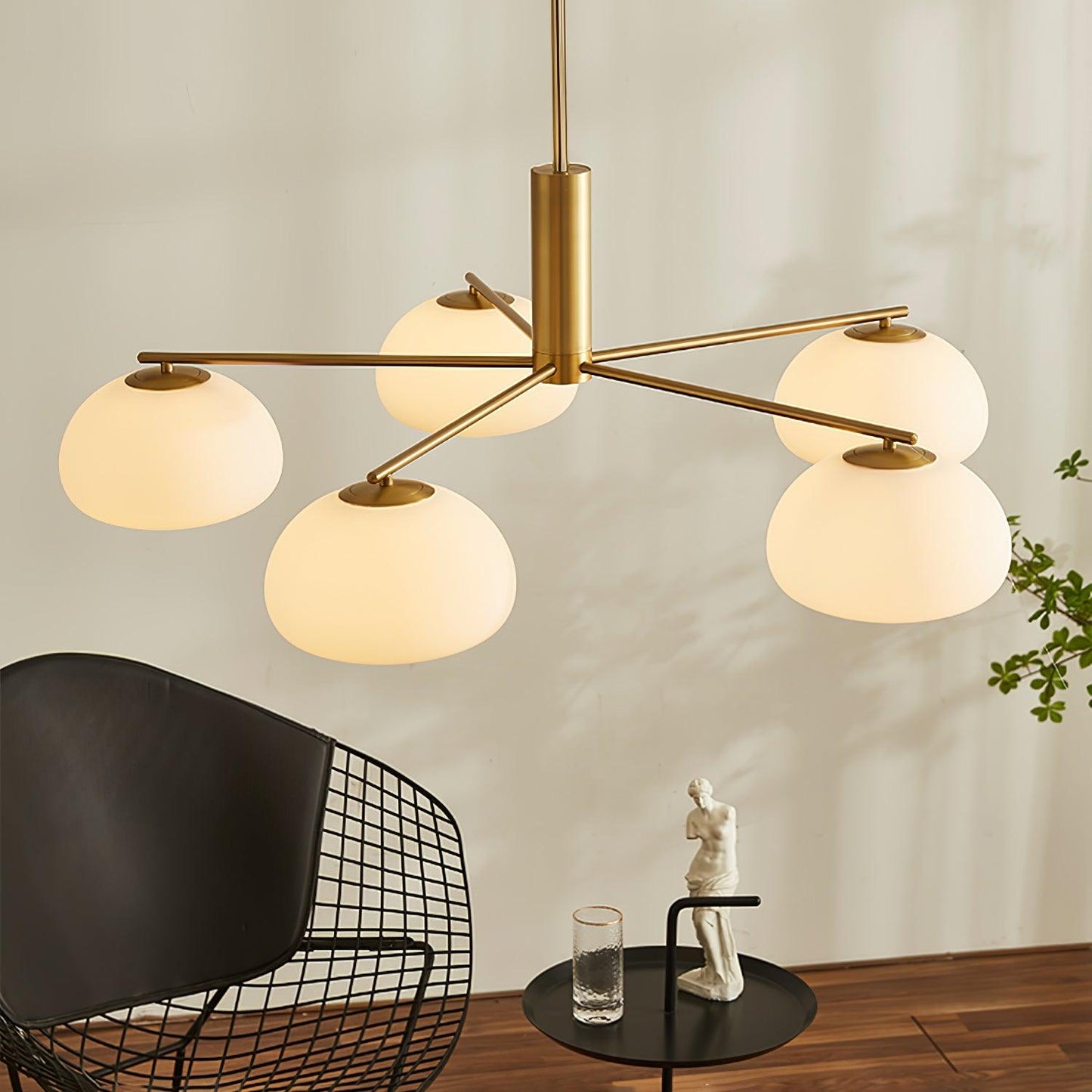 Briette Modern Chandelier - Adjustable Height, Elegant Crystal Accents