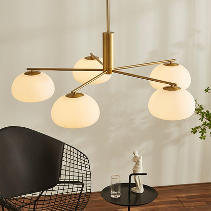 Briette Modern Chandelier - Adjustable Height, Elegant Crystal Accents