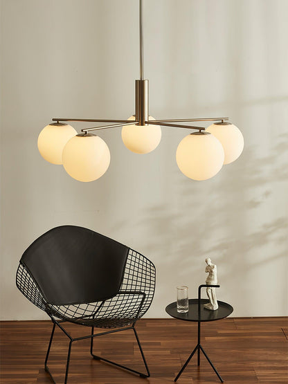Briette Modern Chandelier - Adjustable Height, Elegant Crystal Accents
