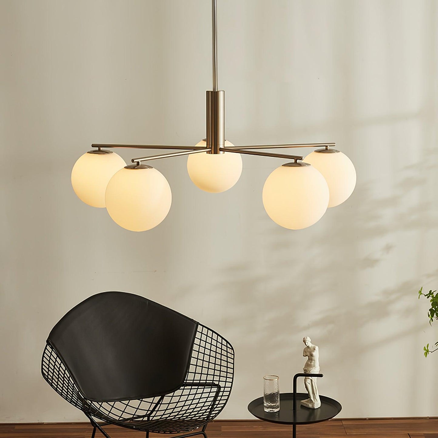Briette Modern Chandelier - Adjustable Height, Elegant Crystal Accents