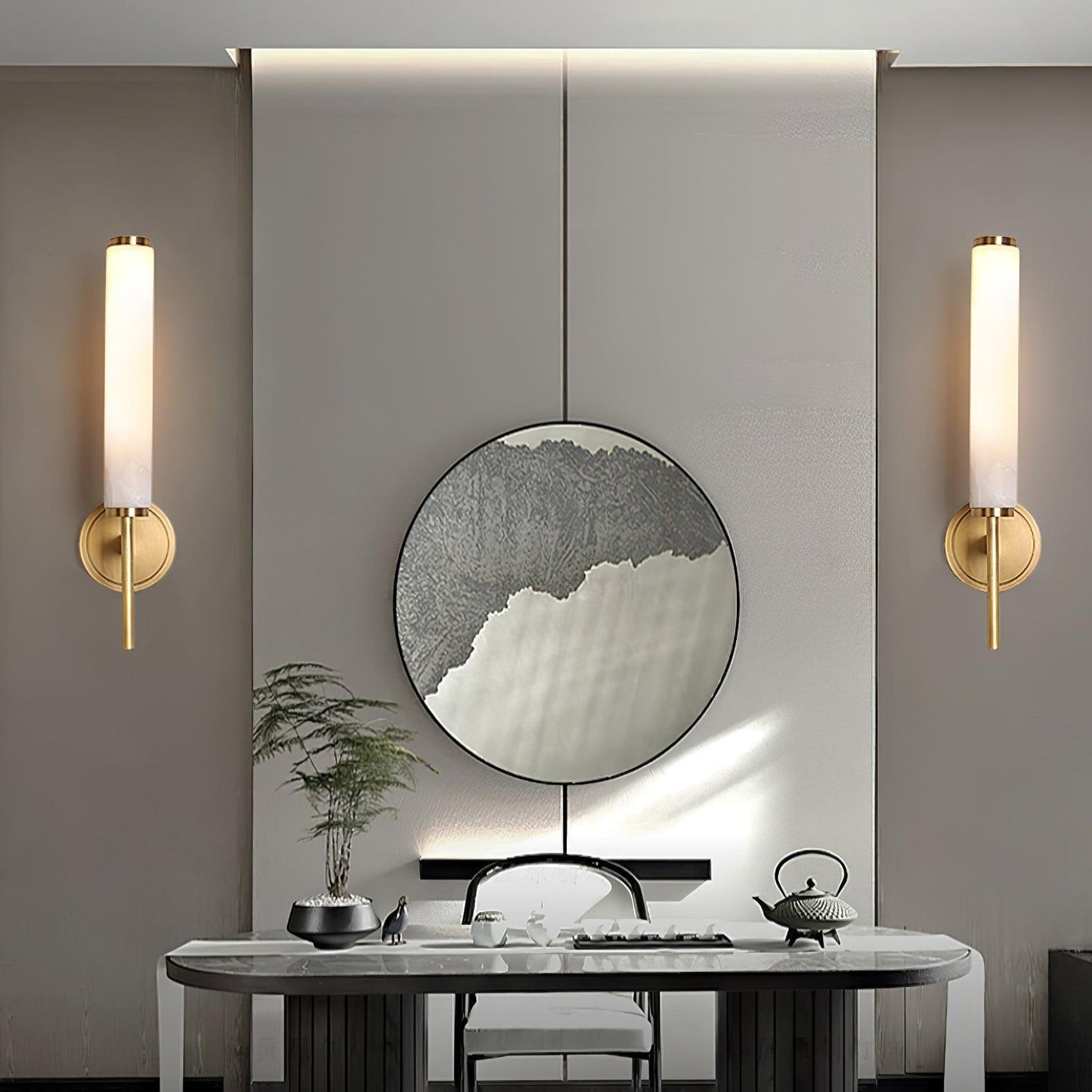 Brindisi Alabaster Wall Sconce - Elegant Lighting with Adjustable Brig