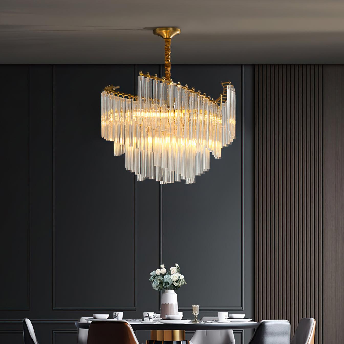 Brinicle Chandelier - Elegant Crystal Design with Adjustable Brightnes
