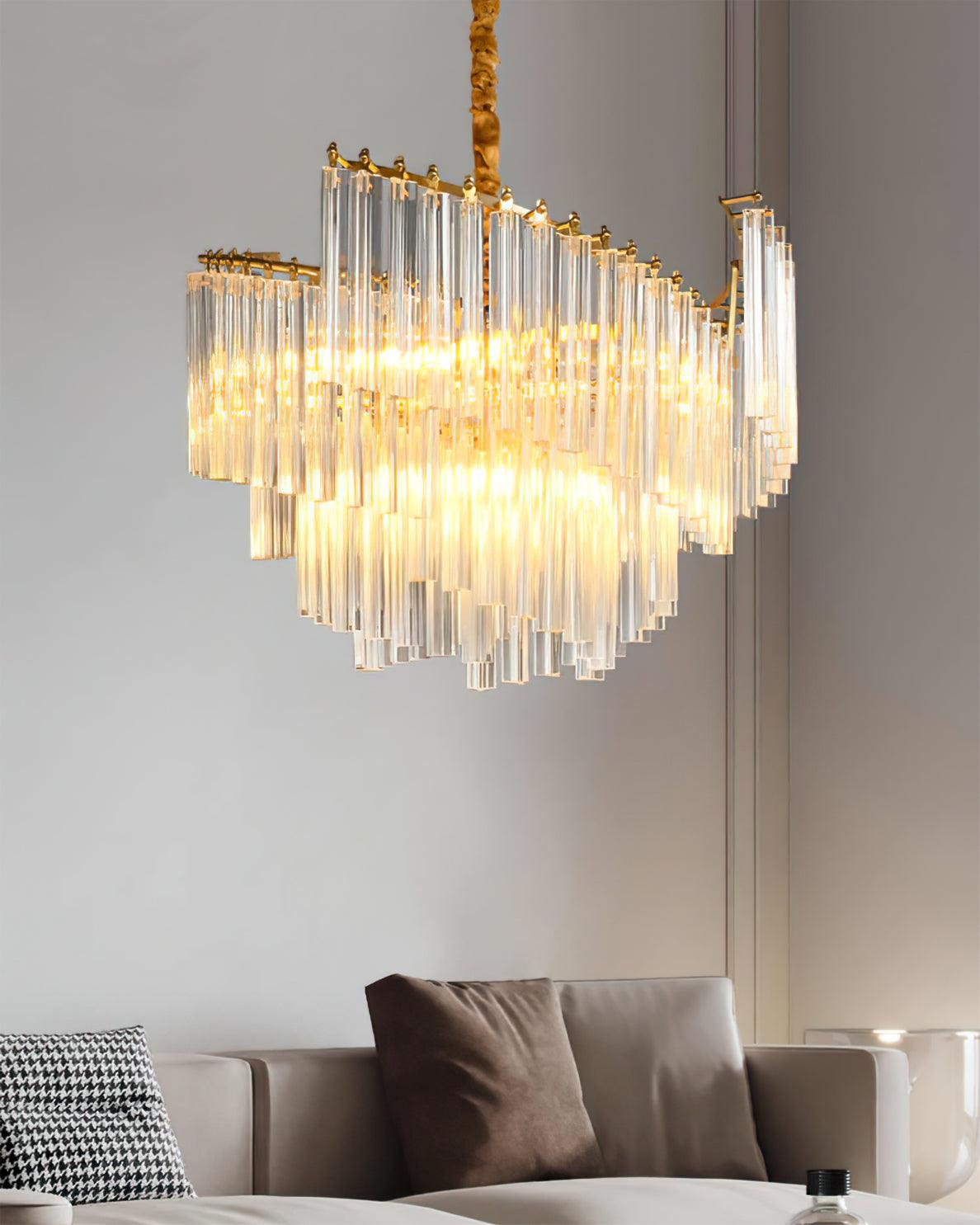 Brinicle Chandelier - Elegant Crystal Design with Adjustable Brightnes