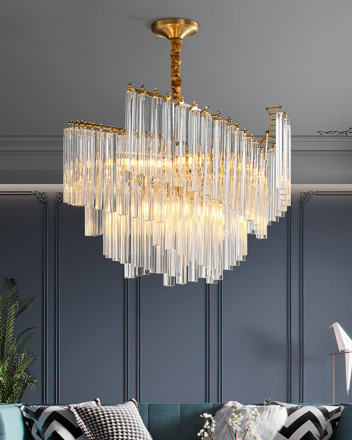 Brinicle Chandelier - Elegant Crystal Design with Adjustable Brightnes
