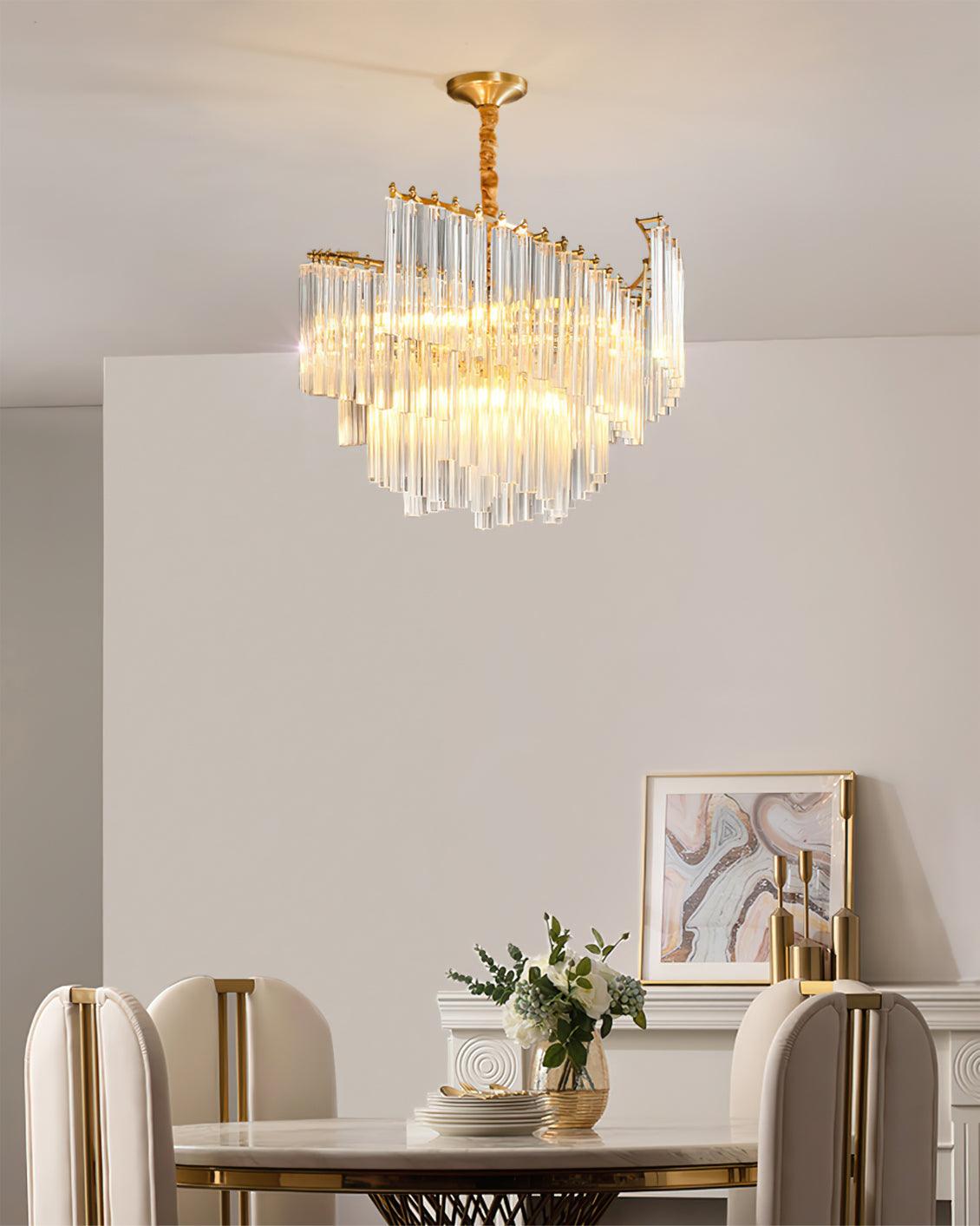 Brinicle Chandelier - Elegant Crystal Design with Adjustable Brightnes