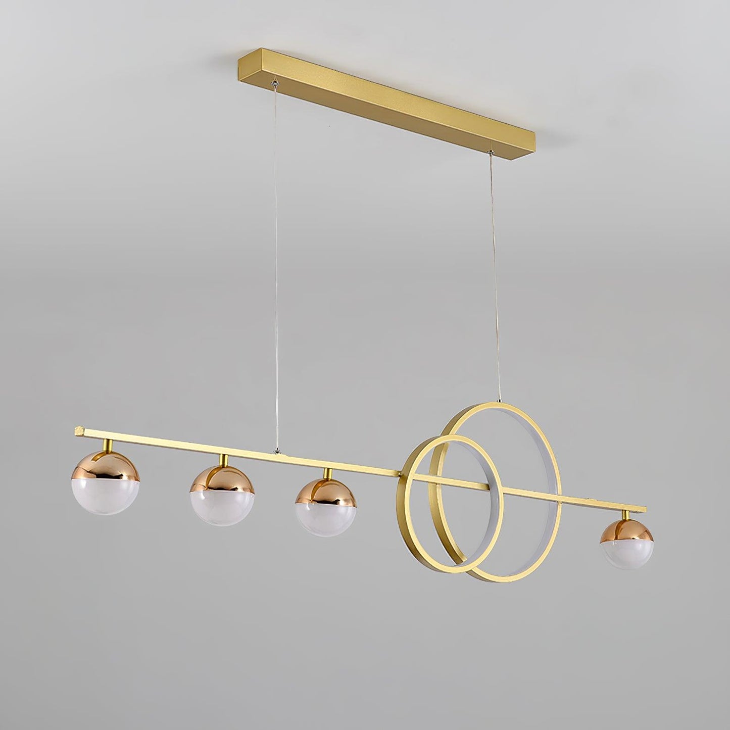 Brooklyn Double Circle Chandelier - Elegant Design & Adjustable Height
