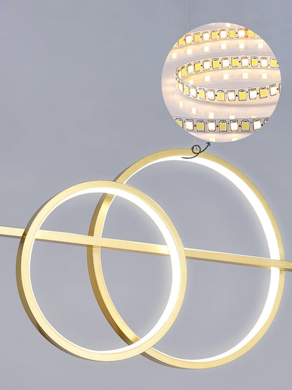 Brooklyn Double Circle Chandelier - Elegant Design & Adjustable Height