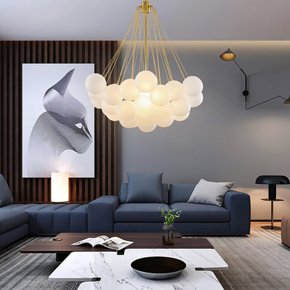 Modern Bubble Chandelier - Elegant Design with Adjustable Height & LED