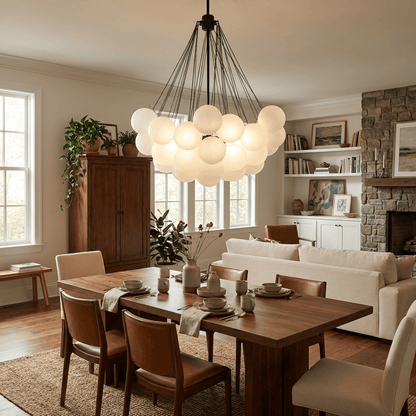 Modern Bubble Chandelier - Elegant Design with Adjustable Height & LED