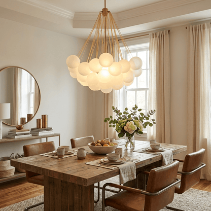 Modern Bubble Chandelier - Elegant Design with Adjustable Height & LED