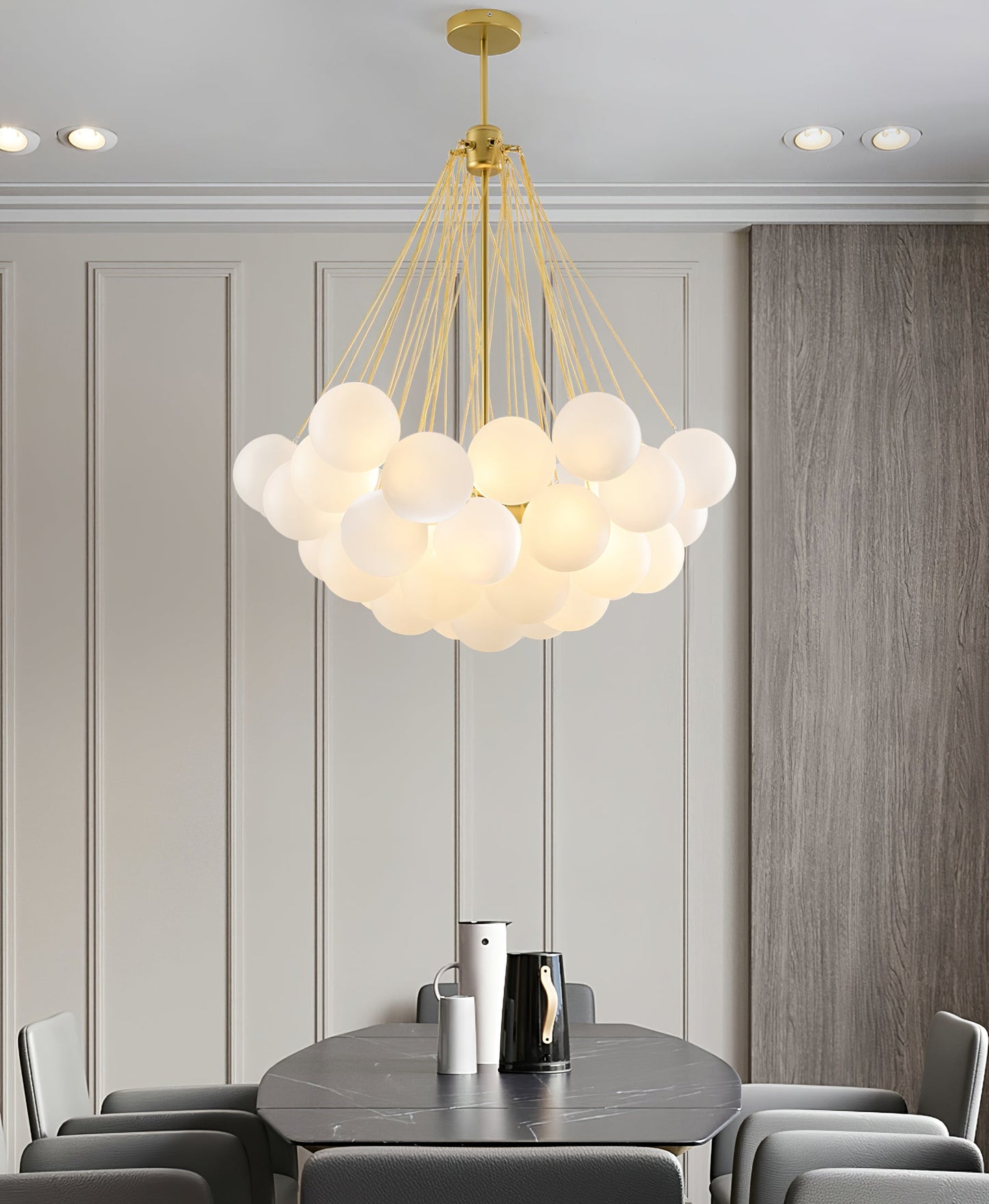 Modern Bubble Chandelier - Elegant Design with Adjustable Height & LED