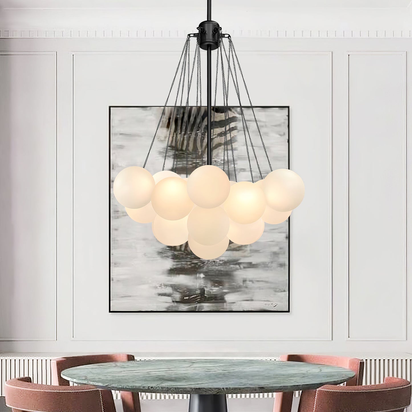 Modern Bubble Chandelier - Elegant Design with Adjustable Height & LED