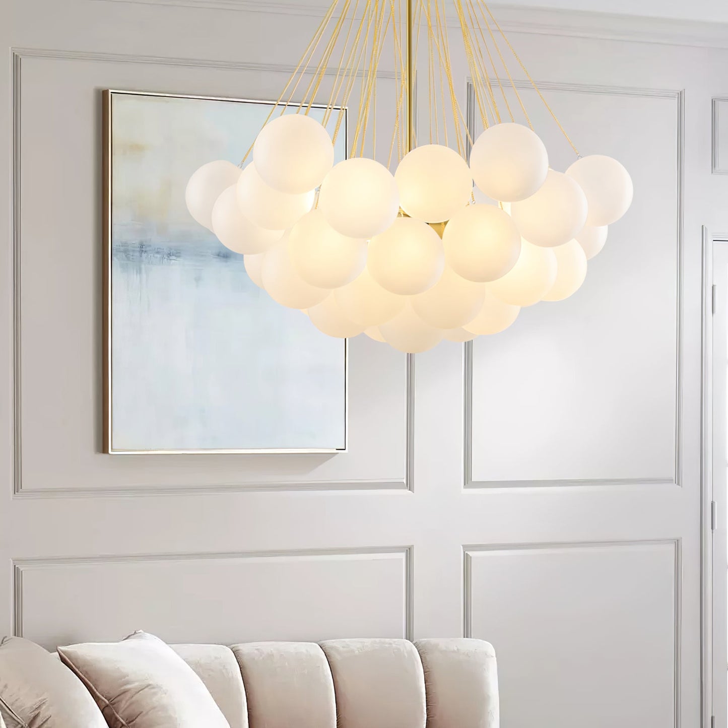Modern Bubble Chandelier - Elegant Design with Adjustable Height & LED