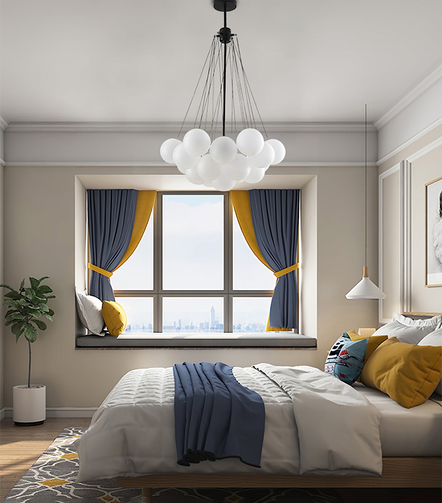 Modern Bubble Chandelier - Elegant Design with Adjustable Height & LED