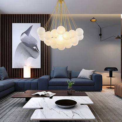Modern Bubble Chandelier - Elegant Design with Adjustable Height & LED