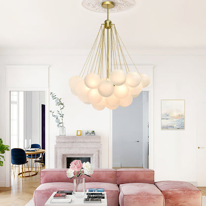 Modern Bubble Chandelier - Elegant Design with Adjustable Height & LED