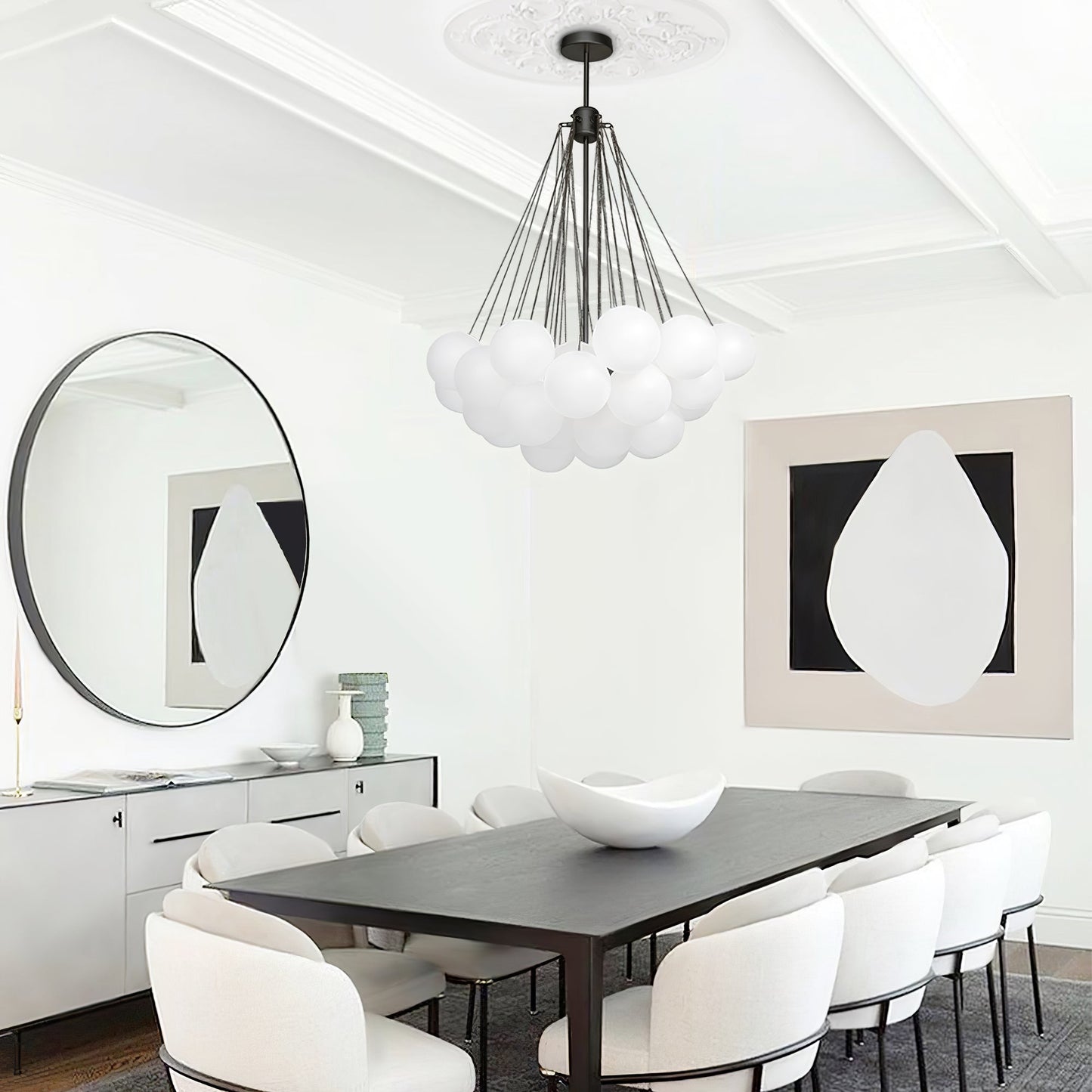 Modern Bubble Chandelier - Elegant Design with Adjustable Height & LED
