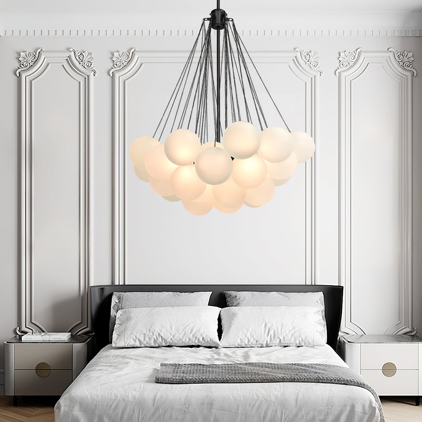 Modern Bubble Chandelier - Elegant Design with Adjustable Height & LED