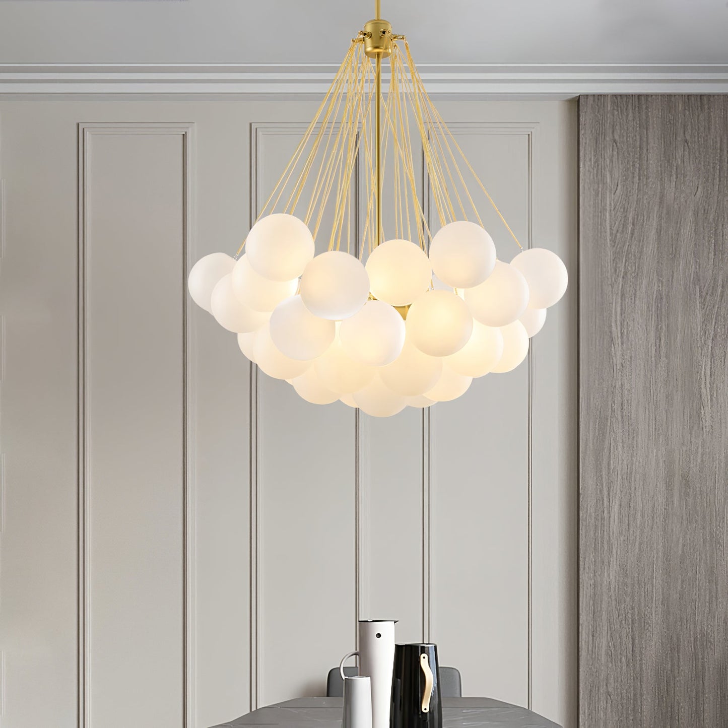 Modern Bubble Chandelier - Elegant Design with Adjustable Height & LED