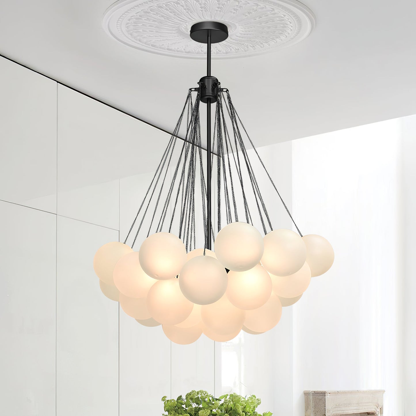 Modern Bubble Chandelier - Elegant Design with Adjustable Height & LED
