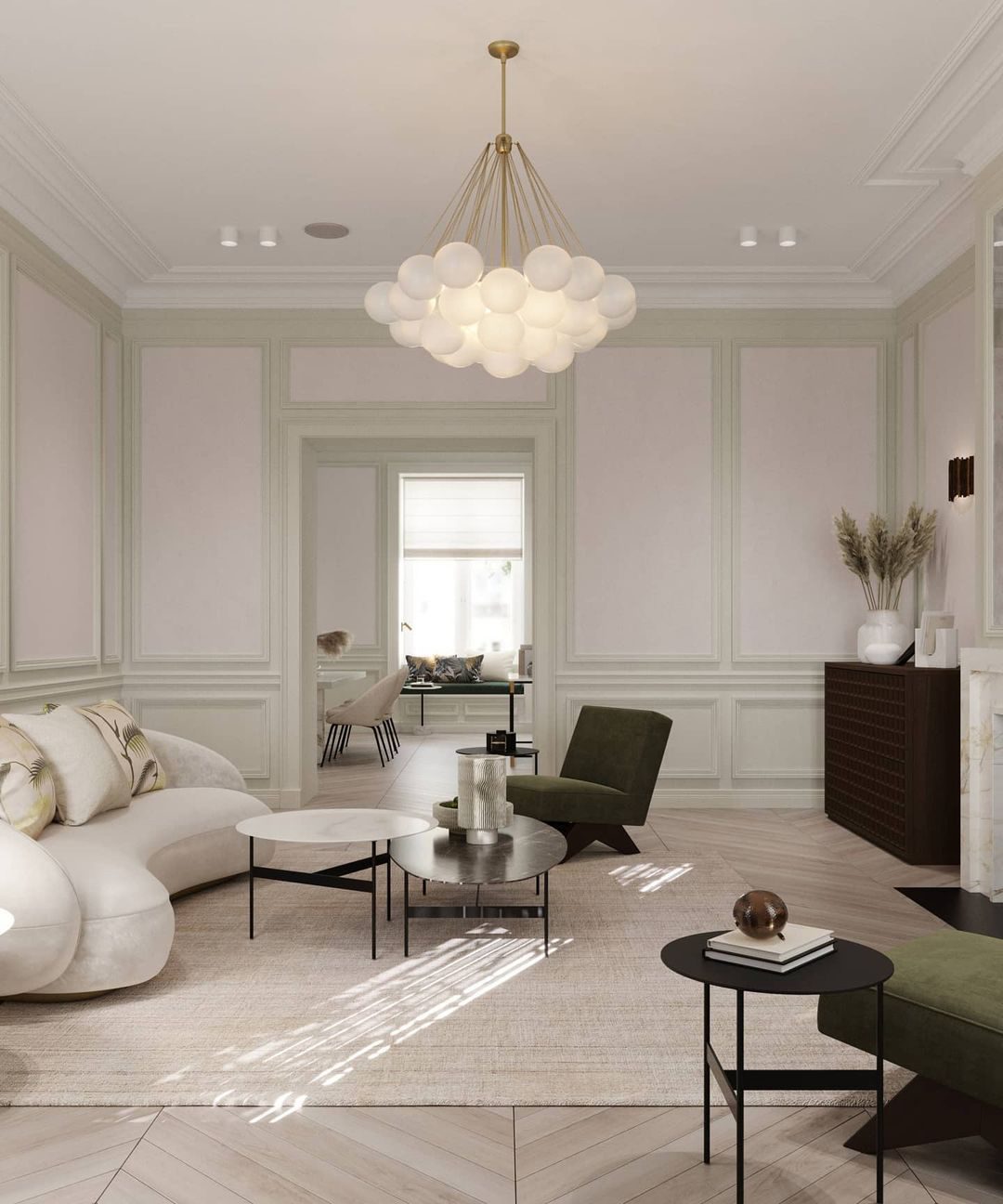 Modern Bubble Chandelier - Elegant Design with Adjustable Height & LED