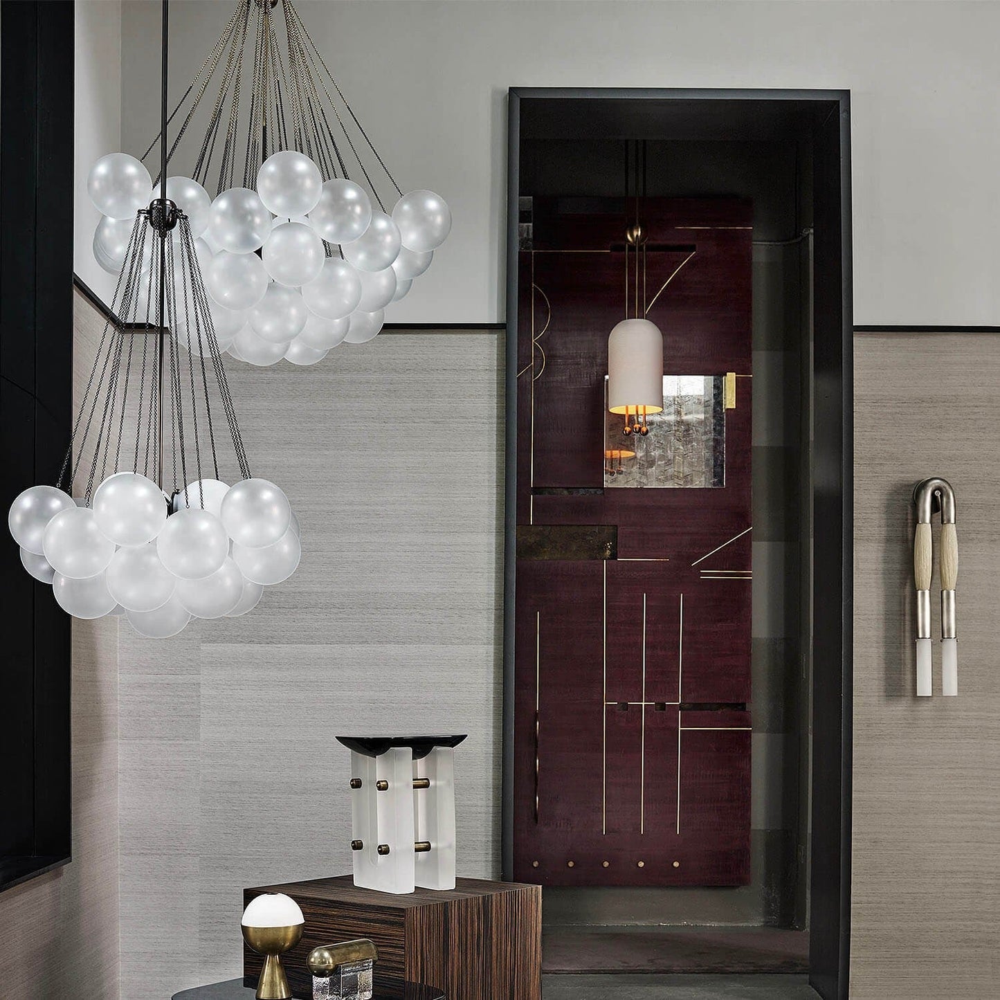 Modern Bubble Chandelier - Elegant Design with Adjustable Height & LED