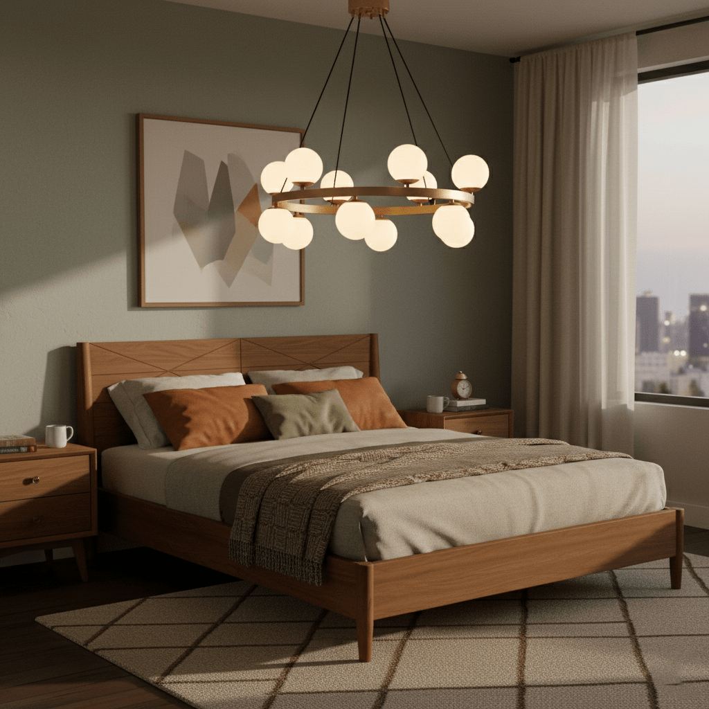 Bubbles Brass Ring Chandelier - Elegant Design with Adjustable Height