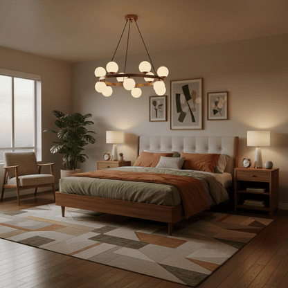 Bubbles Brass Ring Chandelier - Elegant Design with Adjustable Height