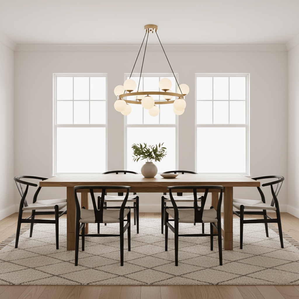 Bubbles Brass Ring Chandelier - Elegant Design with Adjustable Height
