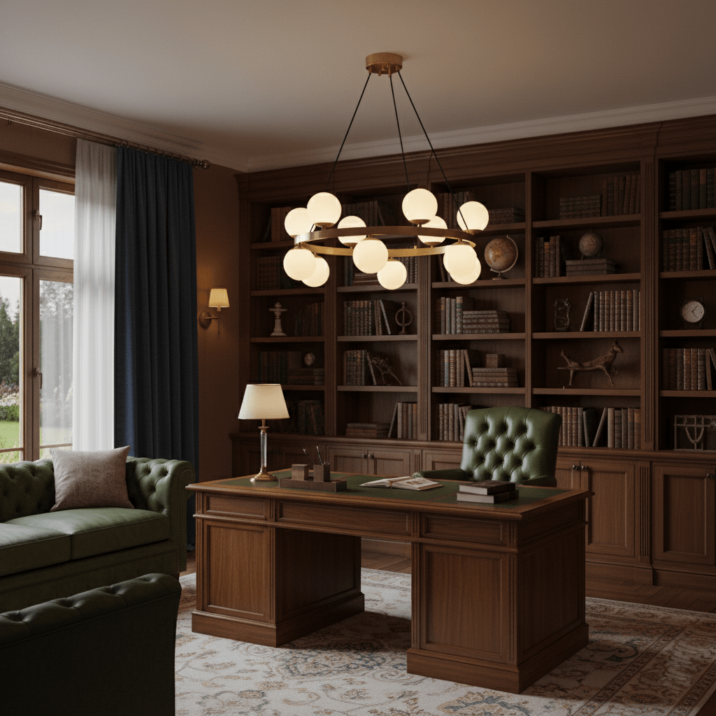 Bubbles Brass Ring Chandelier - Elegant Design with Adjustable Height