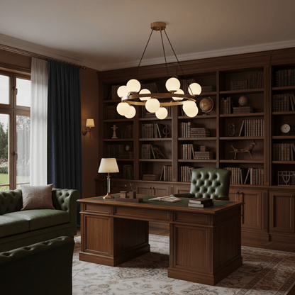 Bubbles Brass Ring Chandelier - Elegant Design with Adjustable Height