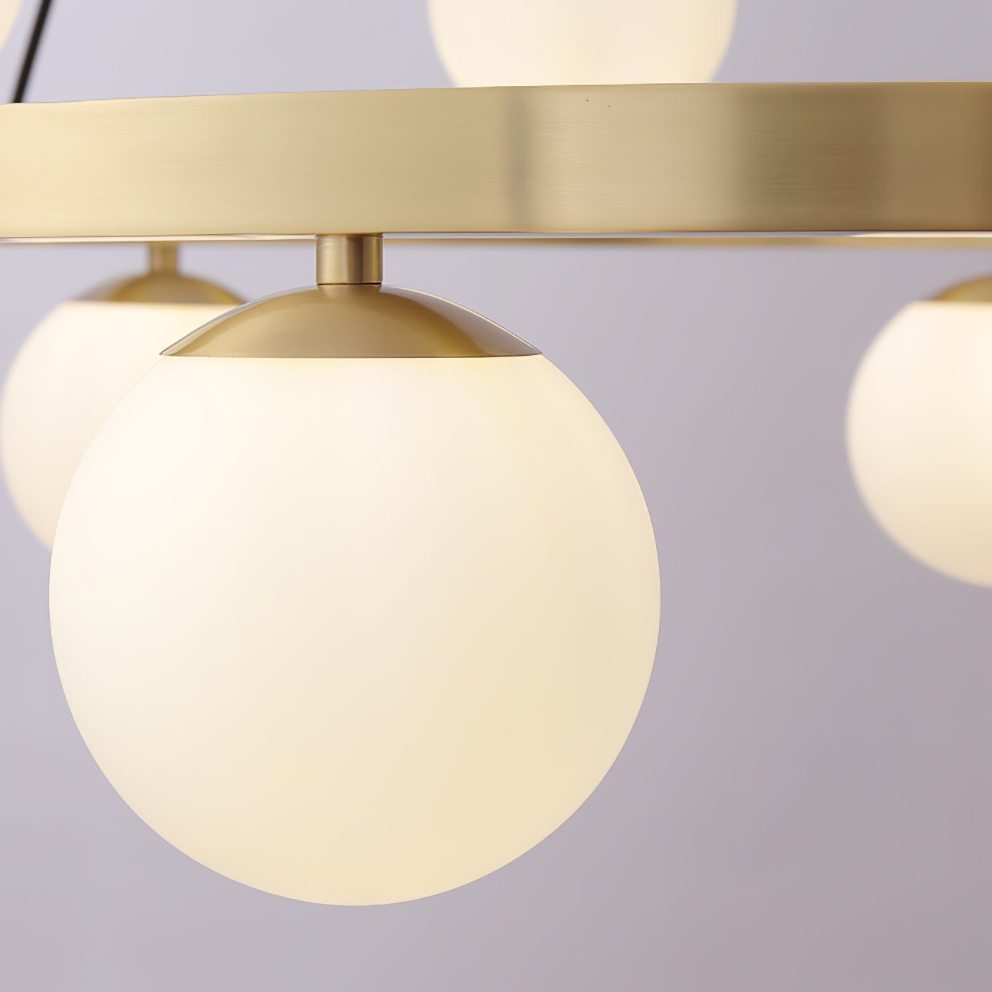 Bubbles Brass Ring Chandelier - Elegant Design with Adjustable Height