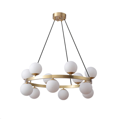 Bubbles Brass Ring Chandelier - Elegant Design with Adjustable Height