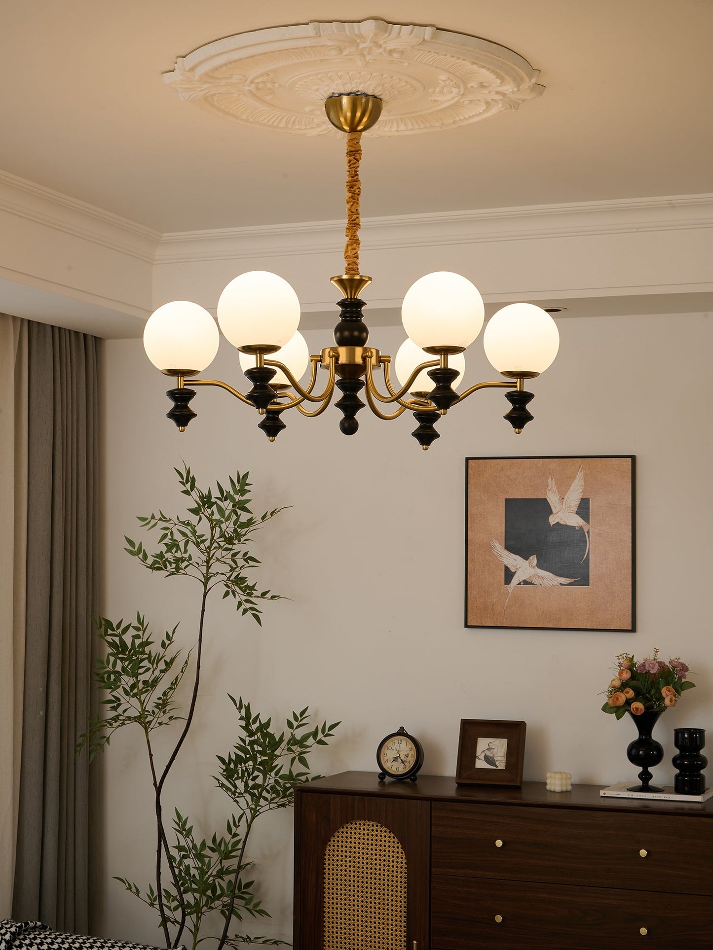 Cadence Chandelier - Elegant Design with Adjustable Height & LED Light