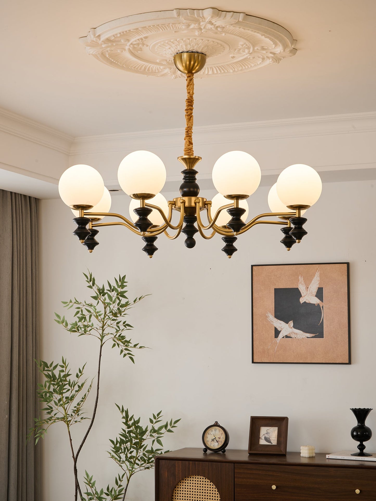 Cadence Chandelier - Elegant Design with Adjustable Height & LED Light