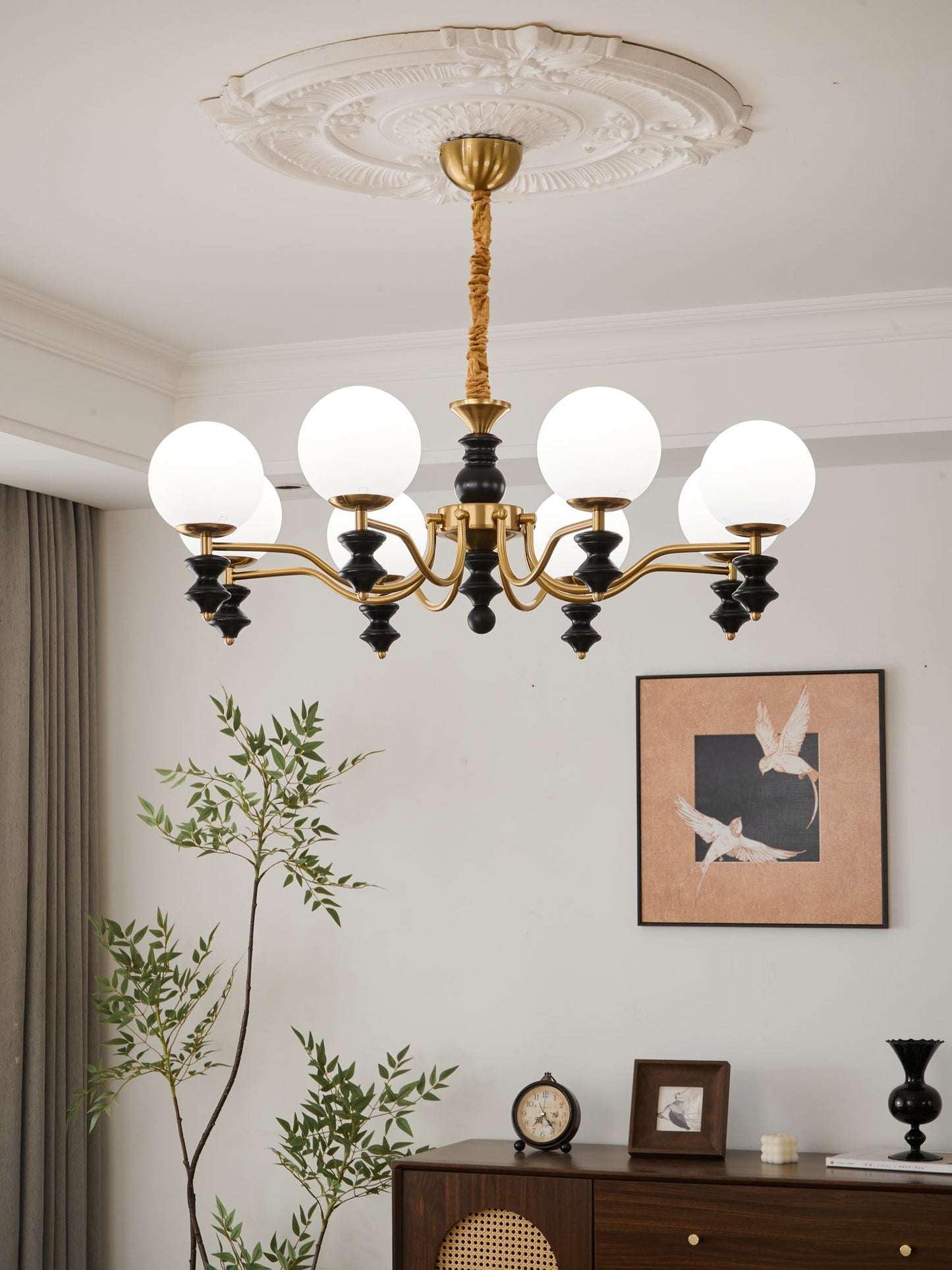 Cadence Chandelier - Elegant Design with Adjustable Height & LED Light