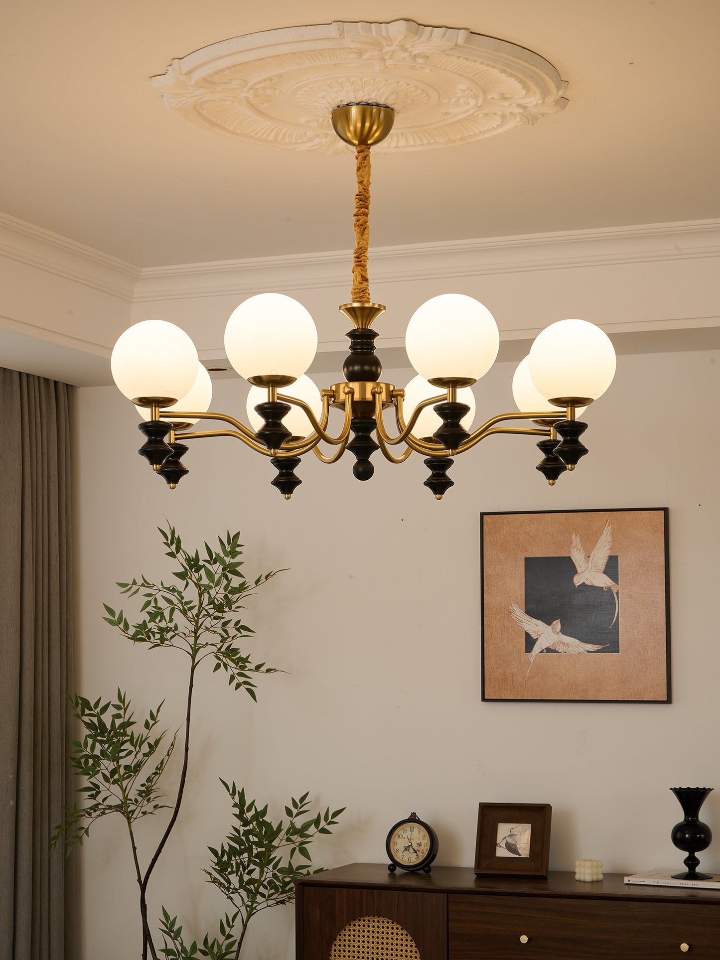 Cadence Chandelier - Elegant Design with Adjustable Height & LED Light