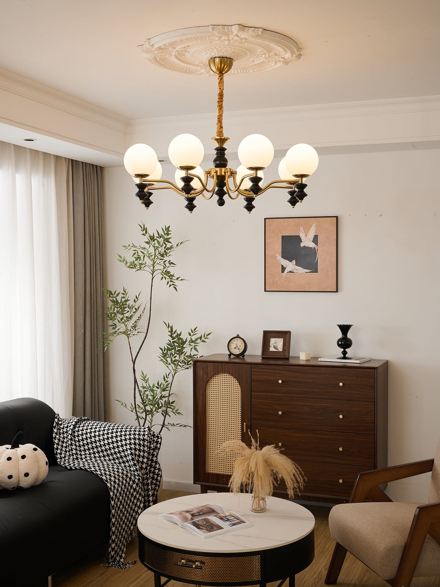Cadence Chandelier - Elegant Design with Adjustable Height & LED Light