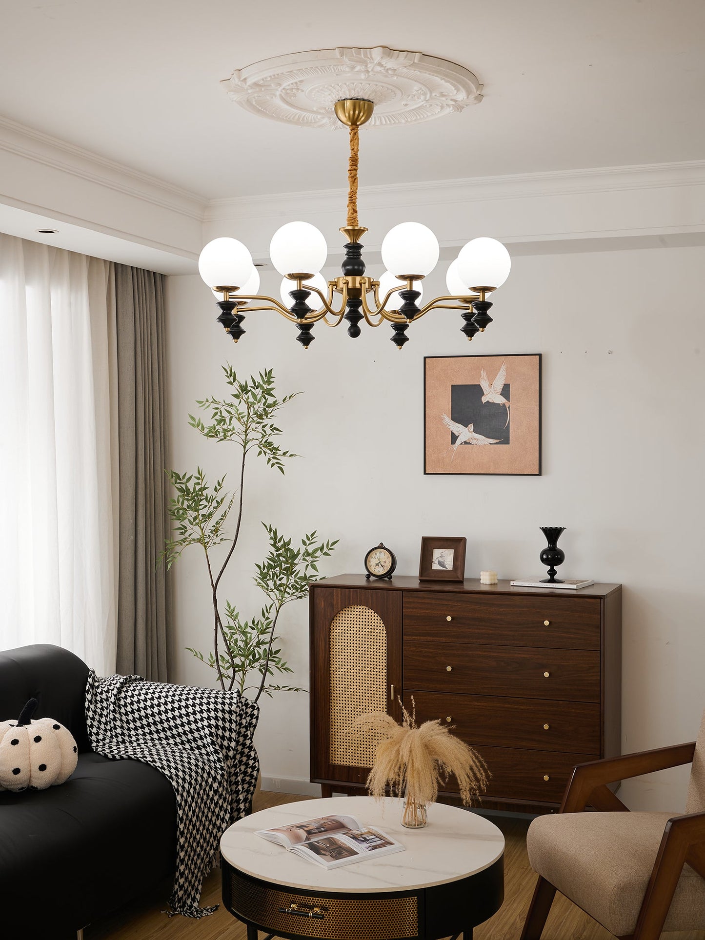 Cadence Chandelier - Elegant Design with Adjustable Height & LED Light