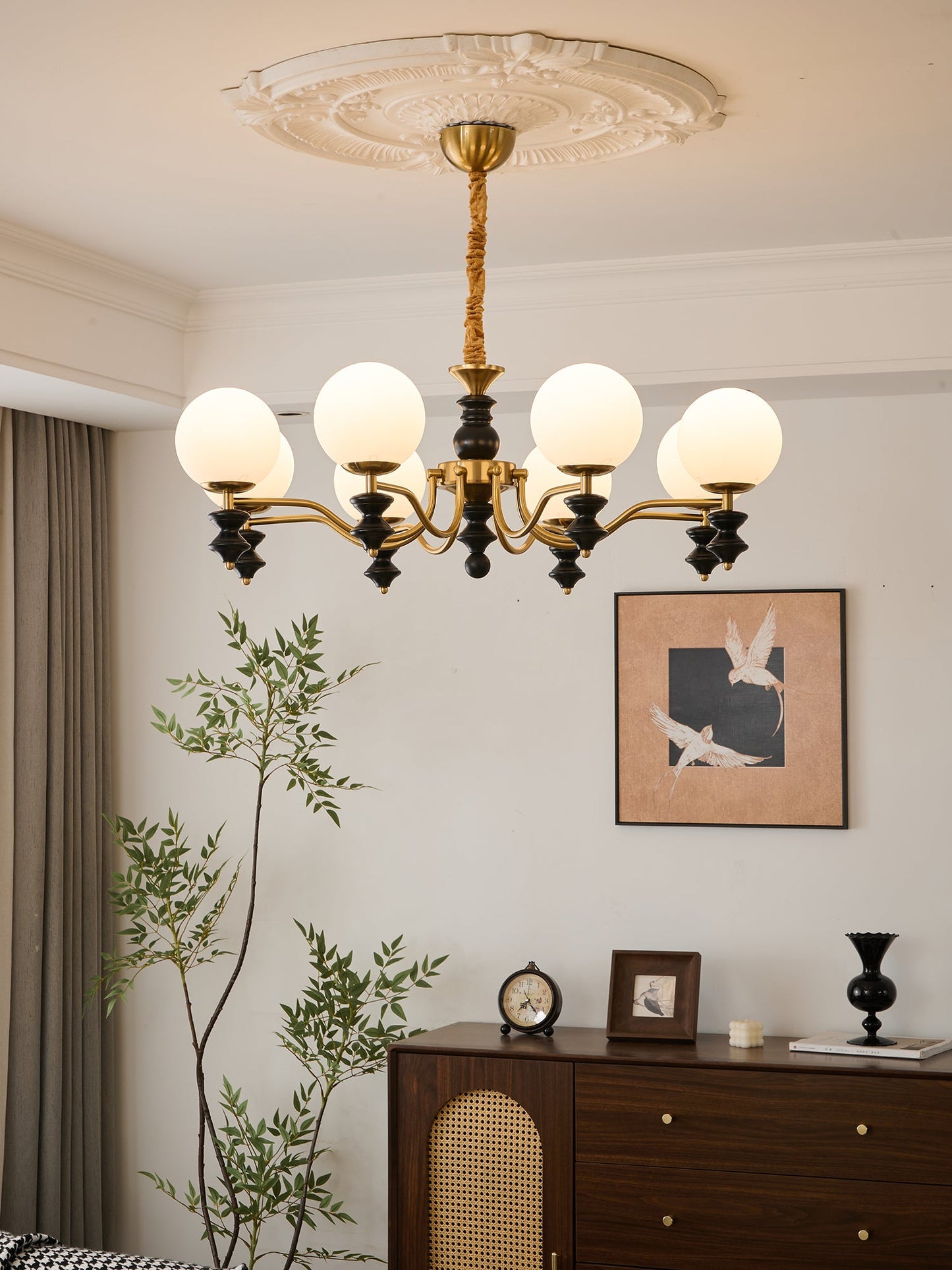 Cadence Chandelier - Elegant Design with Adjustable Height & LED Light