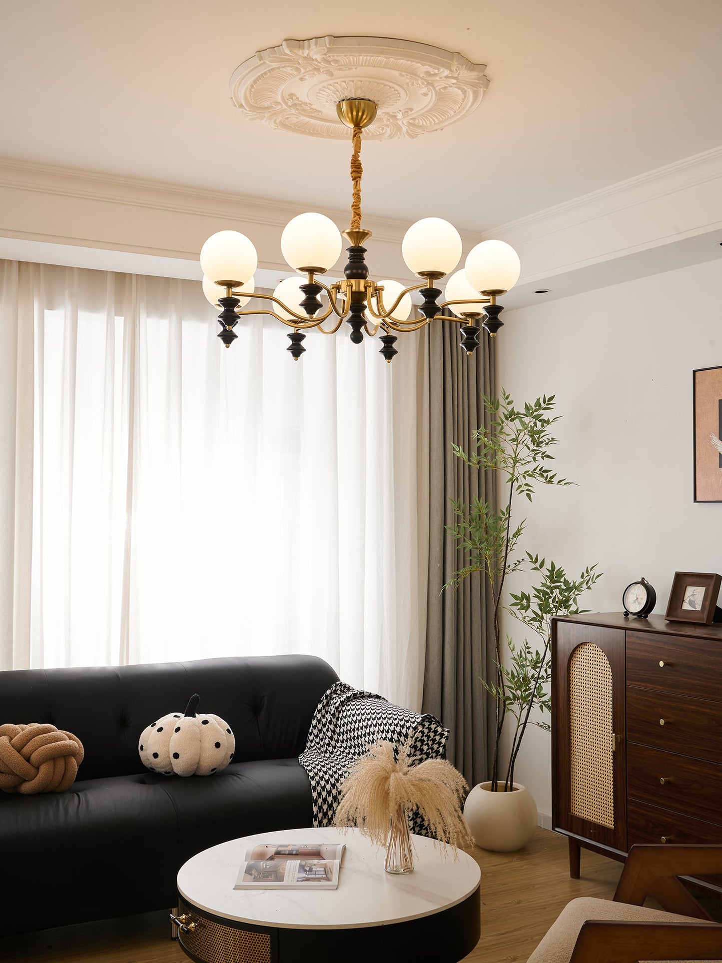 Cadence Chandelier - Elegant Design with Adjustable Height & LED Light